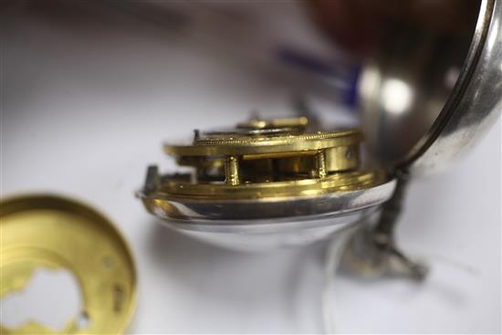 An early 19th century silver verge calendar pocket watch by Thomas Byard, London.